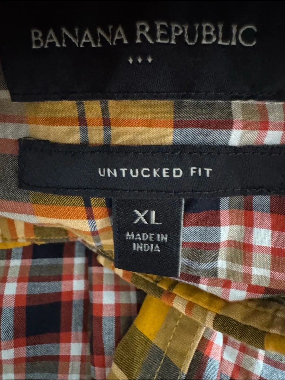 Banana Republic Yellow Plaid Button-Down Shirt